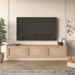 Dune Tv Ünitesi Sehpası Duvara Monte 3 Ahşap Jüt Kapaklı 180cm Sepet-Jüt DN1-SJ