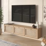 Dune Tv Ünitesi Sehpası Duvara Monte 3 Ahşap Jüt Kapaklı 180cm Sepet-Jüt DN1-SJ