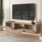 Dune Tv Ünitesi Sehpası Duvara Monte 3 Ahşap Jüt Kapaklı 180cm Sepet-Jüt DN1-SJ