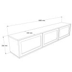 Dune Tv Ünitesi Sehpası Duvara Monte 3 Ahşap Jüt Kapaklı 180cm Sepet-Jüt DN1-SJ