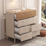 Luke Geniş Şifonyer 8 Çekmeceli Ahşap Ayaklı Kumsal-Sepet LK7-CS