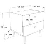 Luke Komodin 2 Çekmeceli Ahşap Ayaklı Beyaz LK1-W
