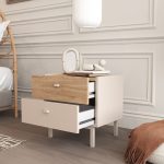 Luke Komodin 2 Çekmeceli Ahşap Ayaklı Kumsal-Sepet LK1-CS