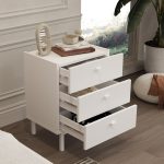 Luke Komodin 3 Çekmeceli Ahşap Ayaklı Beyaz LK2-W