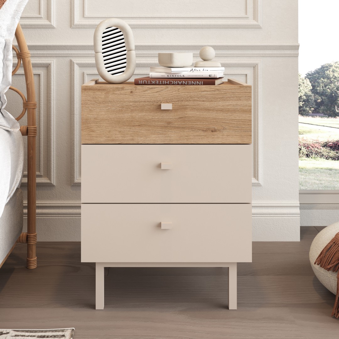 Luke Komodin 3 Çekmeceli Ahşap Ayaklı Kumsal-Sepet LK2-CS Luke Komodin 3 Çekmeceli Ahşap Ayaklı Kumsal-Sepet LK2-CS