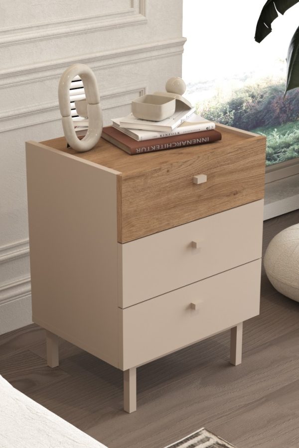 Luke Komodin 3 Çekmeceli Ahşap Ayaklı Kumsal-Sepet LK2-CS