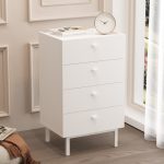 Luke Şifonyer 4 Çekmeceli Ahşap Ayaklı Beyaz LK3-W