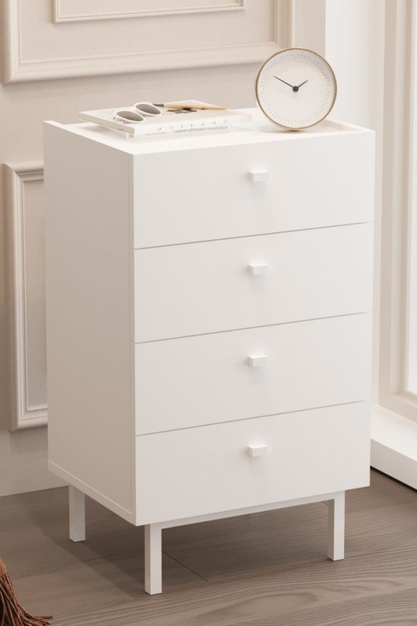 Luke Şifonyer 4 Çekmeceli Ahşap Ayaklı Beyaz LK3-W