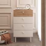 Luke Şifonyer 4 Çekmeceli Ahşap Ayaklı Kumsal-Sepet LK3-CS