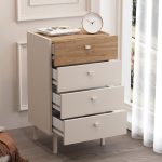 Luke Şifonyer 4 Çekmeceli Ahşap Ayaklı Kumsal-Sepet LK3-CS