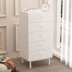Luke Şifonyer 5 Çekmeceli Ahşap Ayaklı Beyaz LK4-W