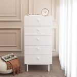 Luke Şifonyer 5 Çekmeceli Ahşap Ayaklı Beyaz LK4-W