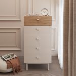 Luke Şifonyer 5 Çekmeceli Ahşap Ayaklı Kumsal-Sepet LK4-CS