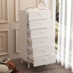 Luke Şifonyer 6 Çekmeceli Ahşap Ayaklı Beyaz LK5-W