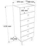Luke Şifonyer 6 Çekmeceli Ahşap Ayaklı Beyaz LK5-W