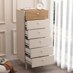 Luke Şifonyer 6 Çekmeceli Ahşap Ayaklı Kumsal-Sepet LK5-CS