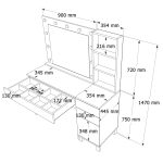 Monroe Makyaj Masası 3 Çekmeceli Kapaklı Düzenleyici Hollywood Led Işıklı Raflı Beyaz MO6-W