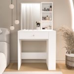 Monroe Makyaj Masası Çekmeceli Düzenleyici Raflı Beyaz MO1-W