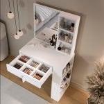 Monroe Makyaj Masası Çekmeceli Düzenleyici Raflı Beyaz MO1-W