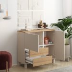 Mood Çok Amaçlı Dolap Ahşap Ayaklı 2 Kapaklı 2 Çekmeceli Kumsal-Sepet MD4-CS