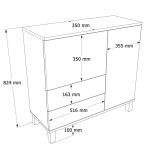 Mood Çok Amaçlı Dolap Ahşap Ayaklı 2 Kapaklı 2 Çekmeceli Kumsal-Sepet MD4-CS