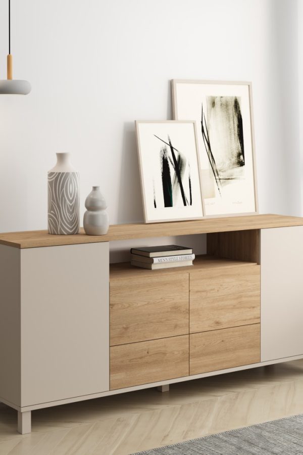 Mood Konsol 4 Kapaklı 2 Çekmeceli Ahşap Ayaklı 180cm Kumsal-Sepet MD5-CS