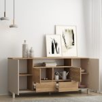 Mood Konsol 4 Kapaklı 2 Çekmeceli Ahşap Ayaklı 180cm Kumsal-Sepet MD5-CS