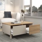 Mood Orta Sehpa Ahşap Ayaklı 2 Çekmeceli Kumsal-Sepet MD2-CS