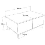 Mood Orta Sehpa Ahşap Ayaklı 2 Çekmeceli Kumsal-Sepet MD2-CS