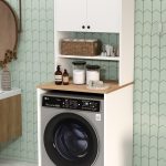 Nord Çamaşır Makinesi Dolabı 2 Kapaklı Raflı Sepet-Beyaz ND11-SW