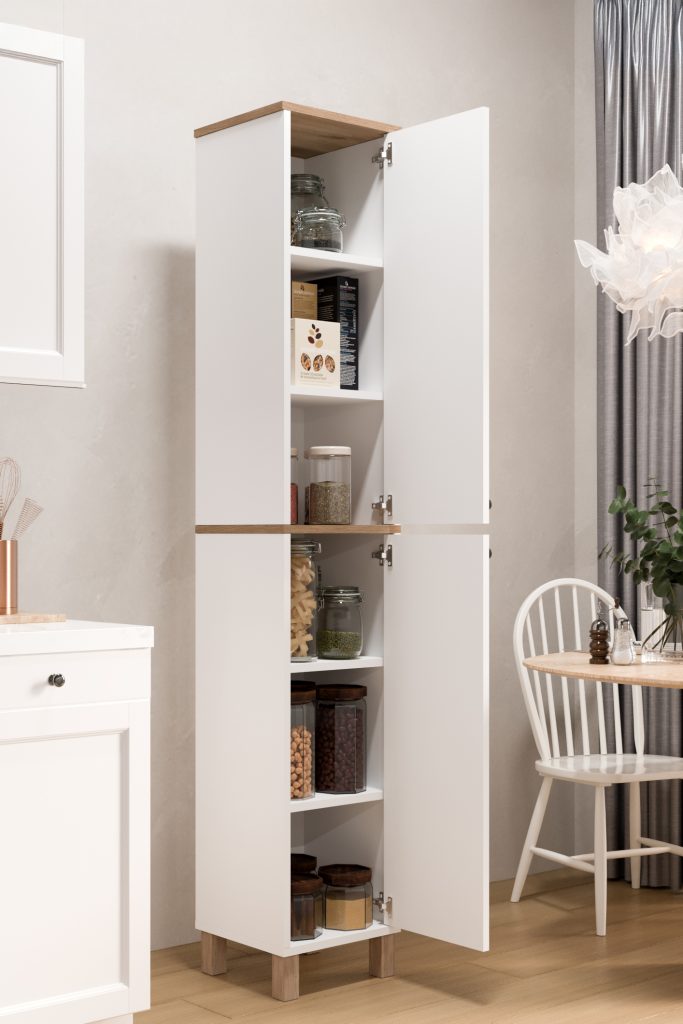 Nord Çok Amaçlı Dolap Mutfak Kiler Banyo Dolabı 195cm Sepet-Beyaz ND12-SW