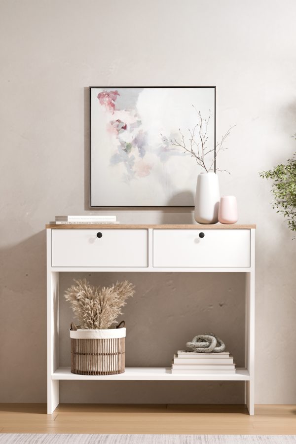 Nord Dresuar Kapaklı Ahşap Ayaklı Sepet-Beyaz ND14-SW