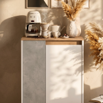 Nord Çok Amaçlı Dolap Mutfak Kiler Erzak Banyo Dolabı 97cm Sepet-Beyaz-Taş ND16-SW