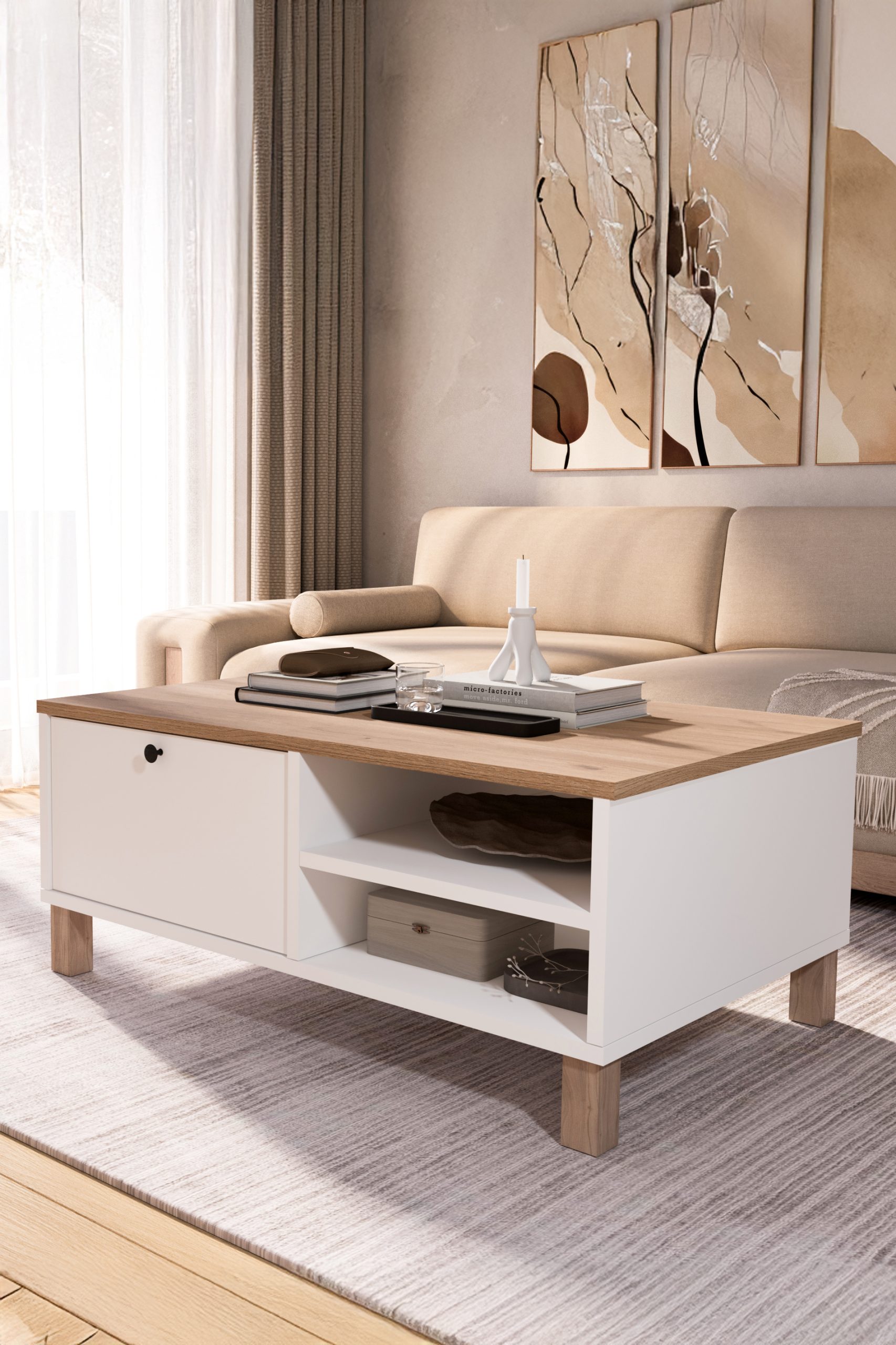 Nord Orta Sehpa Ahşap Ayaklı Kapaklı Sepet-Beyaz ND8-SW Nord Orta Sehpa Ahşap Ayaklı Kapaklı Sepet-Beyaz ND8-SW