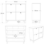 Nord Ayakkabılık Çok Amaçlı Dolap 4 Kapaklı Ahşap Ayaklı Sepet-Beyaz ND1-SW