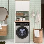 Nord Çamaşır Makinesi Dolabı 2 Kapaklı Raflı Sepet-Beyaz ND11-SW