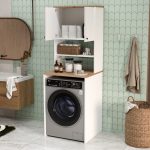 Nord Çamaşır Makinesi Dolabı 2 Kapaklı Raflı Sepet-Beyaz ND11-SW