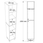 Nord Çok Amaçlı Dolap Mutfak Kiler Banyo Dolabı 195cm Sepet-Beyaz ND12-SW