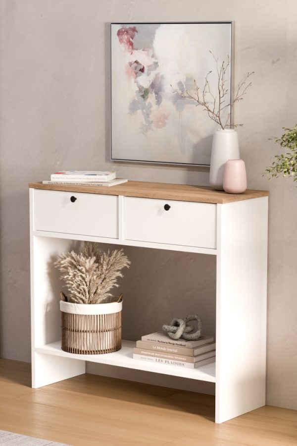 Nord Dresuar Kapaklı Ahşap Ayaklı Sepet-Beyaz ND14-SW