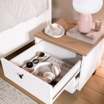 Nord Komodin 2 Çekmeceli Ahşap Ayaklı Sepet-Beyaz ND9-SW