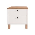 Nord Komodin 2 Çekmeceli Ahşap Ayaklı Sepet-Beyaz ND9-SW