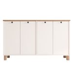 Nord Konsol 4 Kapaklı Ahşap Ayaklı 120cm Sepet-Beyaz ND2-SW