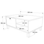Nord Orta Sehpa Ahşap Ayaklı Kapaklı Sepet-Beyaz ND8-SW