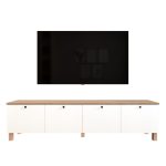 Nord Tv Ünitesi Sehpası 4 Kapaklı Ahşap Ayaklı 180cm Sepet-Beyaz ND7-SW