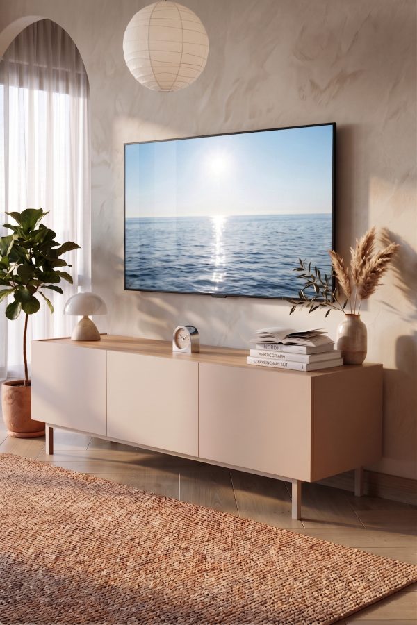 Sedra Tv Ünitesi Sehpası 3 Kapaklı Ahşap Ayaklı 150cm Kumsal-Sepet SD3-CS