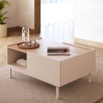 Sedra Orta Sehpa Ahşap Ayaklı Çekmeceli Raflı Kumsal-Sepet SD4-CS