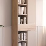 Sedra Kitaplık Raf Ahşap Ayaklı 189cm 2 Kapaklı Çekmeceli Kumsal-Sepet SD7-CS