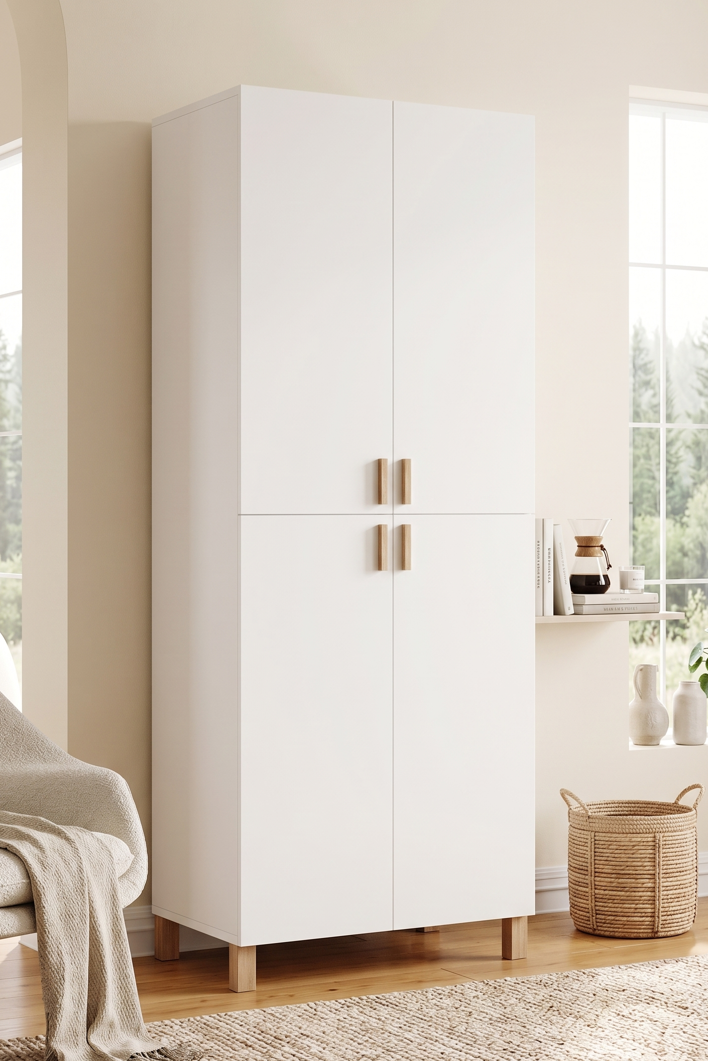 Oslo 2 Kapaklı Ahşap Ayaklı Çok Amaçlı Banyo Boy Dolabı Havluluk Düzenleyici Beyaz OL3-W Oslo 2 Kapaklı Ahşap Ayaklı Çok Amaçlı Banyo Boy Dolabı Havluluk Düzenleyici Beyaz OL3-W