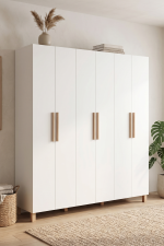 Yoda 6 Kapaklı Gardırop Elbise Dolabı YD1-W