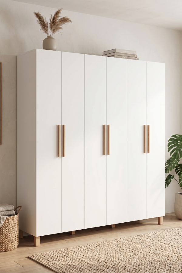Yoda 6 Kapaklı Gardırop Elbise Dolabı YD1-W